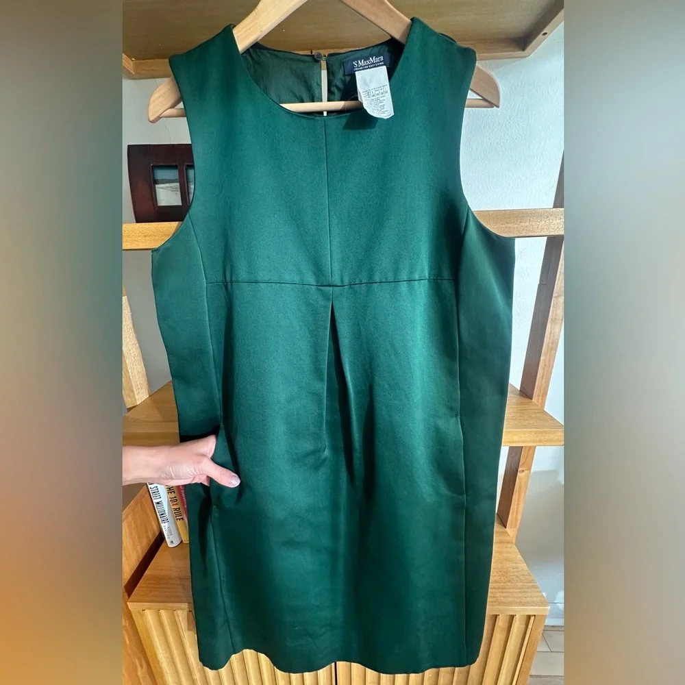 S Max Mara Deep Green Cotton Dress with Pockets - size XXL / US16 - Picture 3 of 6